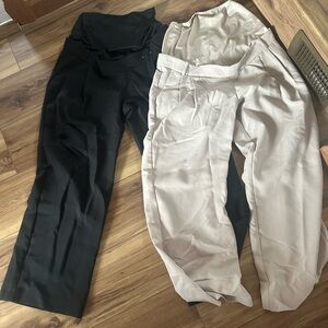 Maternity Abercrombie and FitchWomen’s High-Waist Trousers — Black & Beige 27s